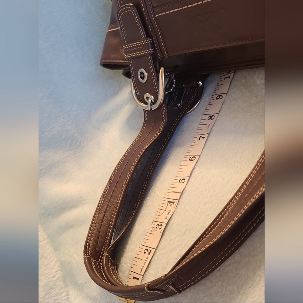 Coach SoHo Pleated Vintage Brown Leather Shoulder Bag - Picture 10 of 14
